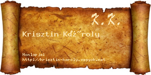 Krisztin Károly névjegykártya